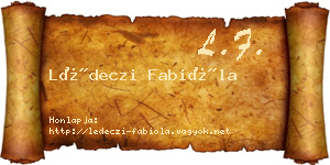 Lédeczi Fabióla névjegykártya